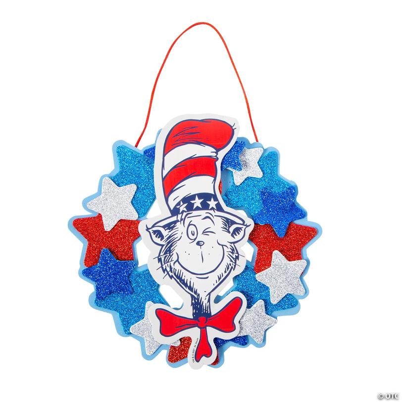 Dr. Seuss&amp;#8482; The Cat in the Hat&amp;#8482; Patriotic Wreath Craft Kit- Makes 12 Image