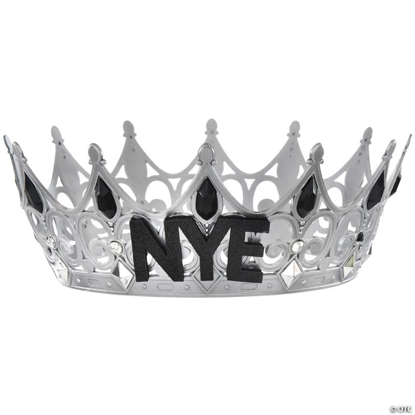 New Year's Eve Silver Plastic Crown with Rhinestones Image
