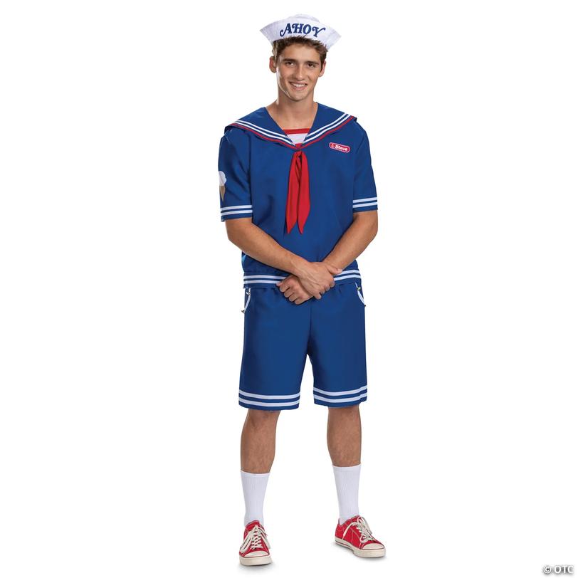 Adults Deluxe Stranger Things&amp;#8482; Steve Scoops Ahoy Costume - Large/XL 42-46 Image