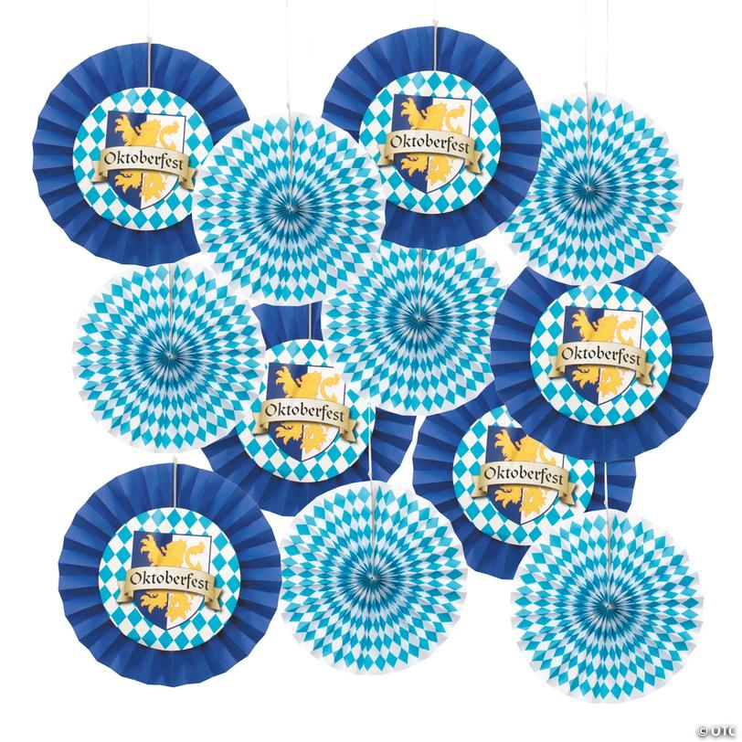 12" - 14" Oktoberfest Hanging Fans &amp;#8211; 12 Pc. Image