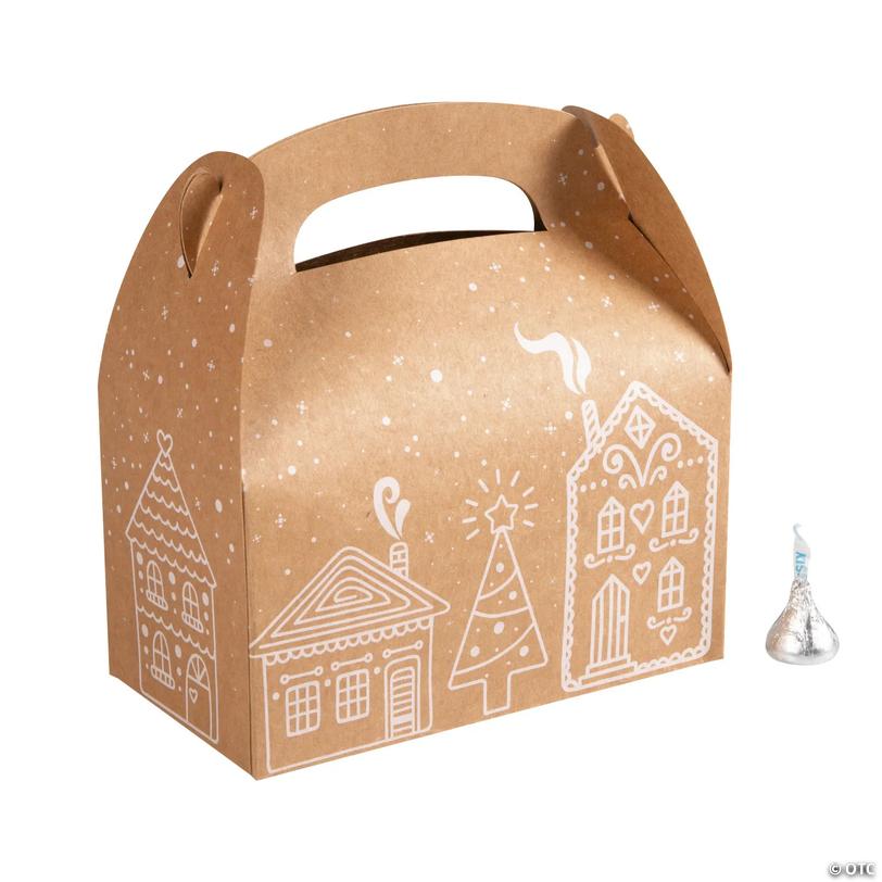 Elevated Gingerbread Christmas Favor Boxes - 12 pc Image