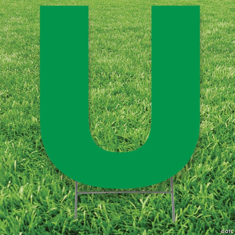 20" x 20" Green Letter U Yard Sign Image