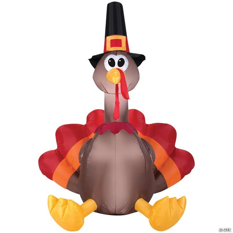 Blow Up Inflatable Happy Turkey Day Outdoor Yard Decoration - 5 ft Image