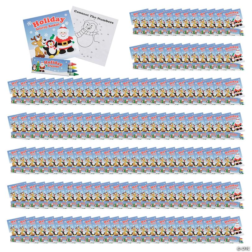 5" x 5" Mega Bulk 144 Pc. Holiday Coloring Activity Booklets with Crayons Image