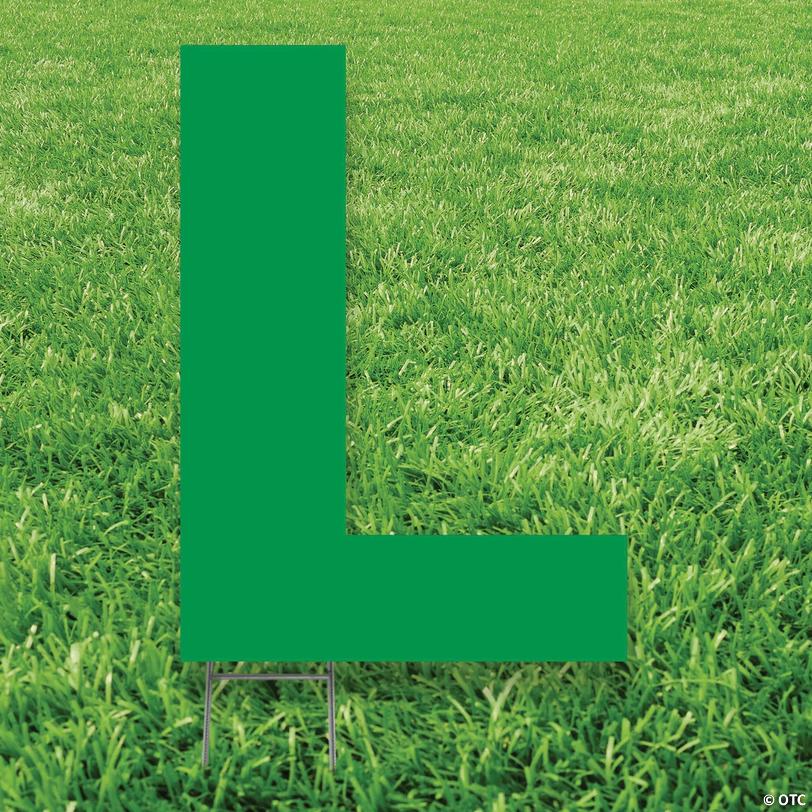 20" x 20" Green Letter L Yard Sign Image