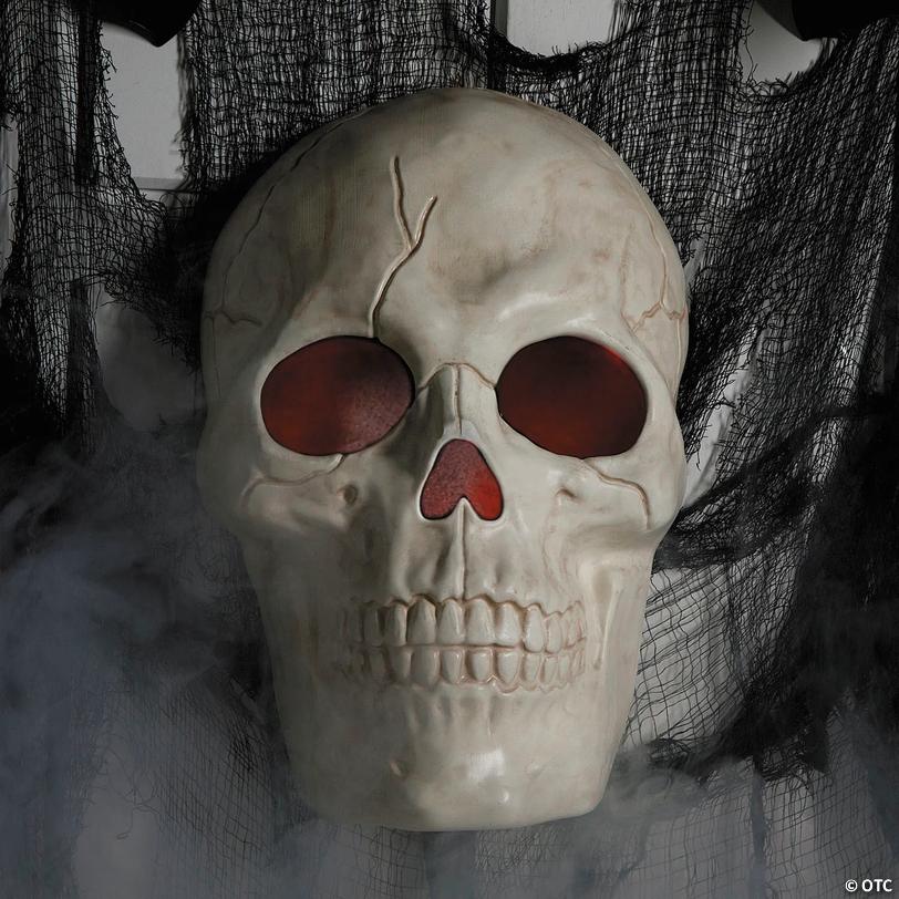 Animated Light-Up Giant Skull  Halloween Decoration - 19" Image