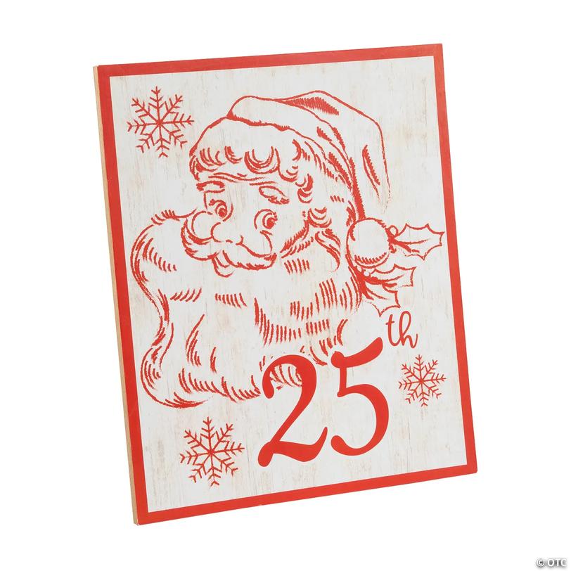 Christmas the 25th Santa Claus Wooden Tabletop Sign Image