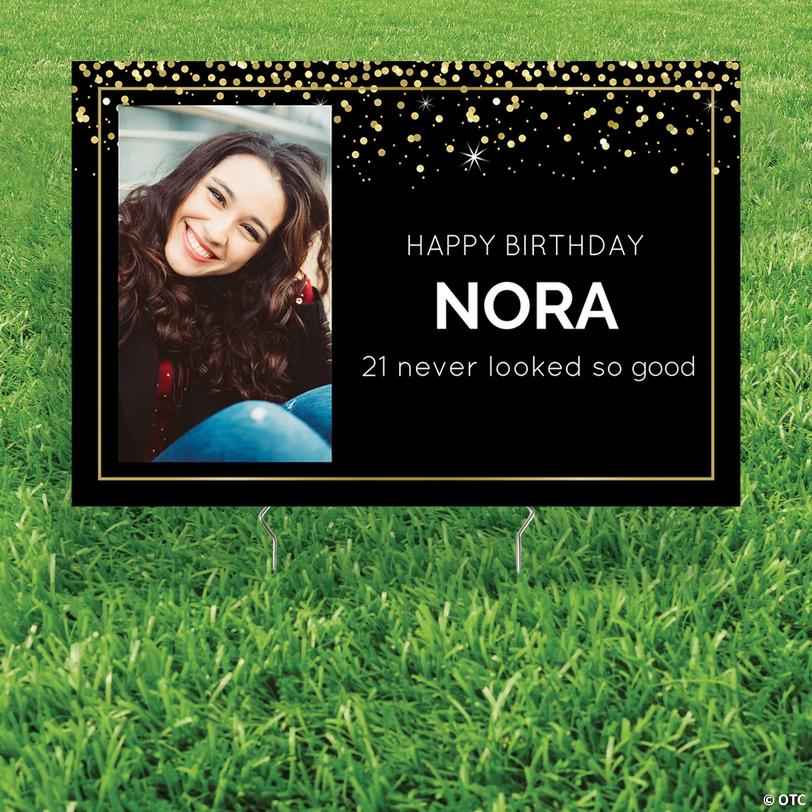 Custom Photo Birthday Yard Sign Image