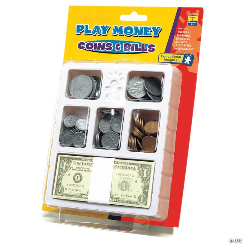 Educational Insights Play Money, Coins &amp; Bills Tray Image