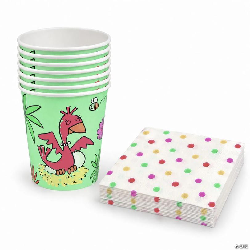 Girl Dinosaur Drinkware Kit for 24 Guests Image