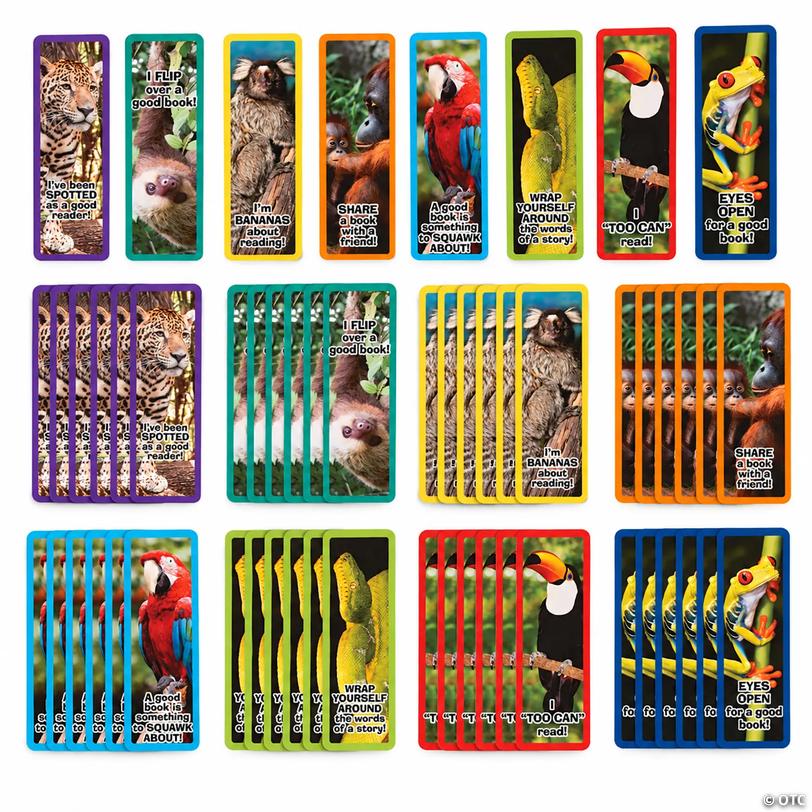 Bulk Rainforest Animal Bookmarks - 6", 48 pc Image