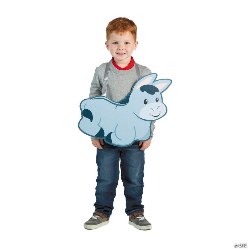 Kids Slip-On Donkey Cardboard Sandwich Board Nativity Costume Image