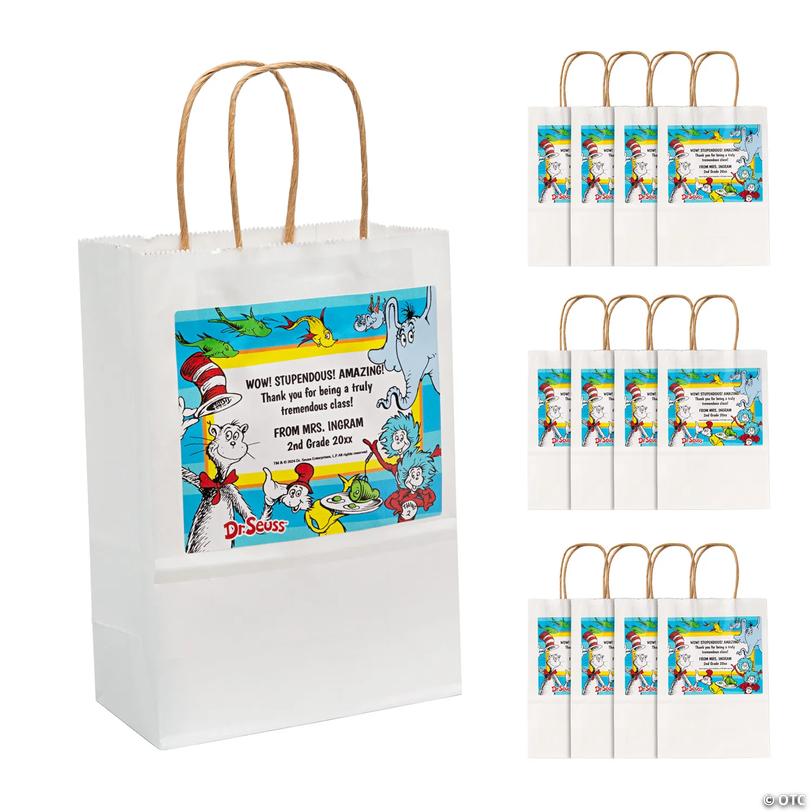 6 1/2" x 9" Personalized Medium Dr. Seuss&amp;#8482; Paper Gift Bags - 12 Pc. Image