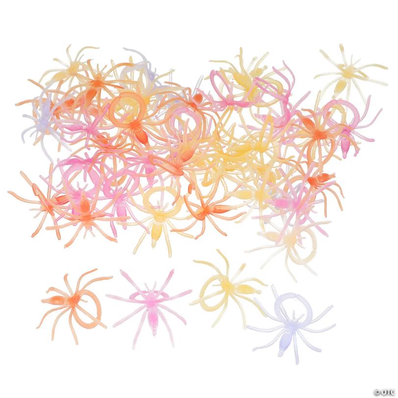 Bulk Pastel Spider Ring Novelty Jewelry - 48 pc Image