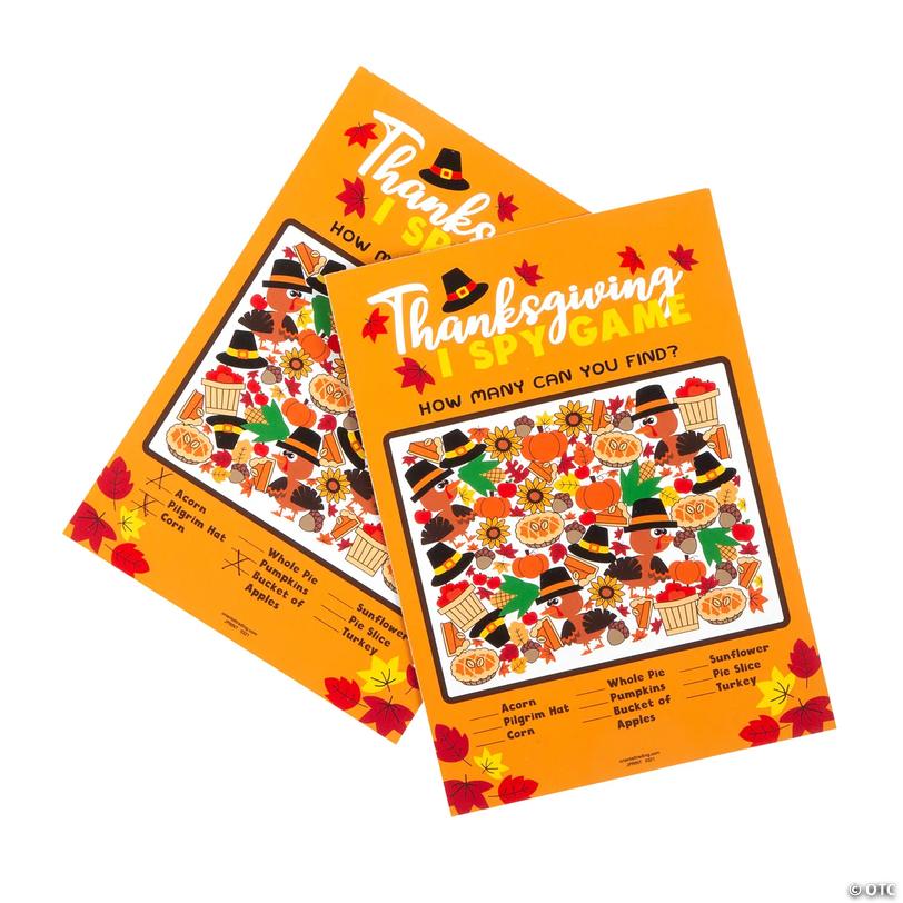 Thanksgiving I Spy Orange Activity Sheets - 24 pc Image