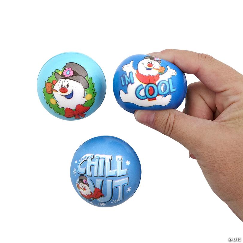 2 1/4" Frosty the Snowman&amp;#8482; Christmas Fun Stress Balls - 12 Pc. Image