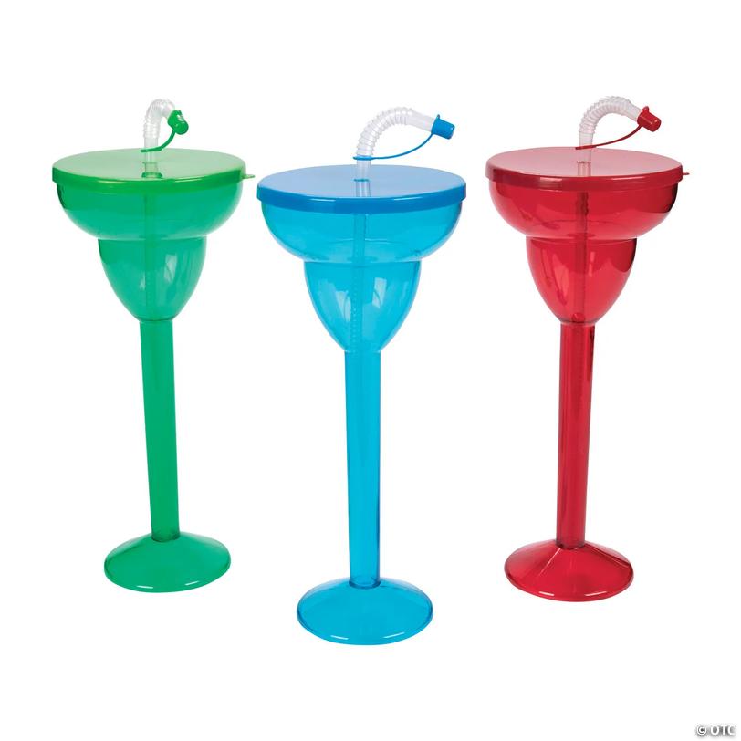 20 oz. Margarita Reusable Plastic Yard Glasses - 6 Ct. Image