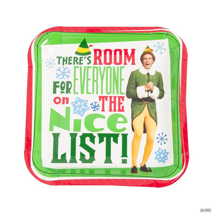 Buddy the Elf&amp;#8482; Square Dinner Plates - 8 ct Image