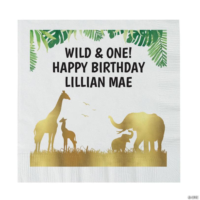 Bulk 50 Ct. Personalized Sophisticated Safari Luncheon Napkins Image
