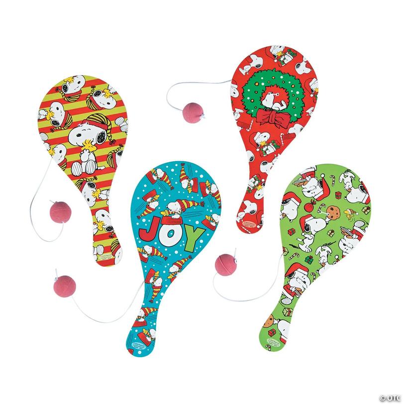 Peanuts<sup>&amp;#174;</sup> Snoopy &amp; Woodstock Christmas Paddleball Games - 12 pc Image