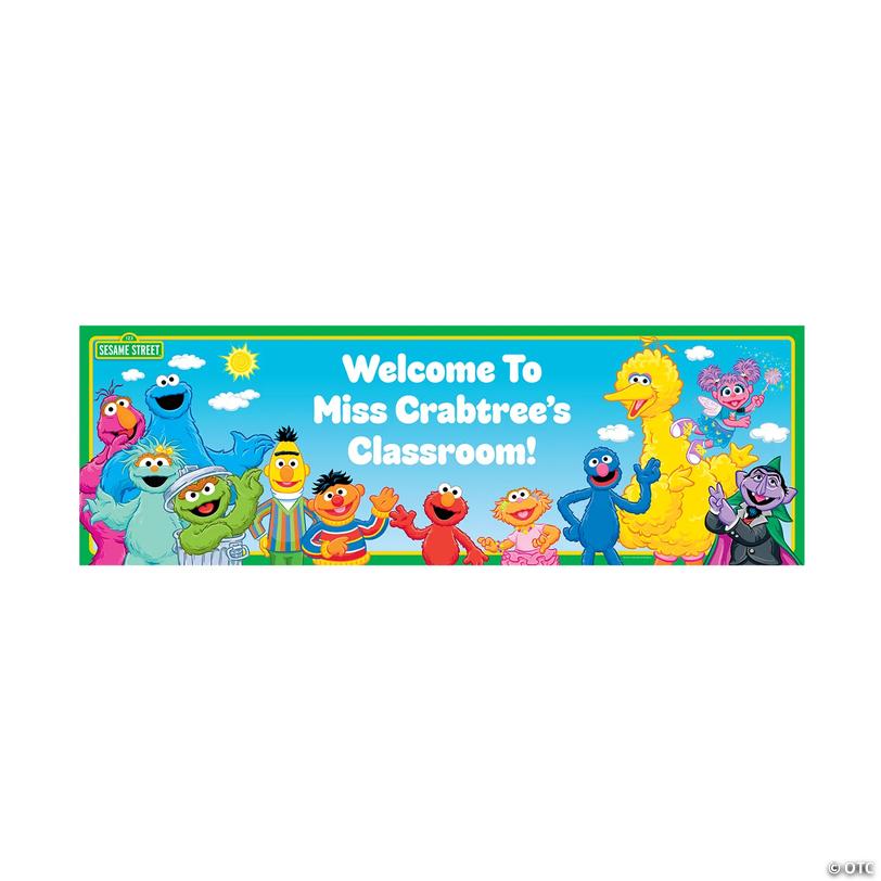 52" x 17" Personalized Sesame Street<sup>&amp;#174;</sup> Characters Vinyl Banner - Small Image