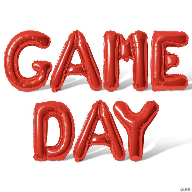 16 Inch Red GAME DAY Letter Balloon Banner | Oriental Trading