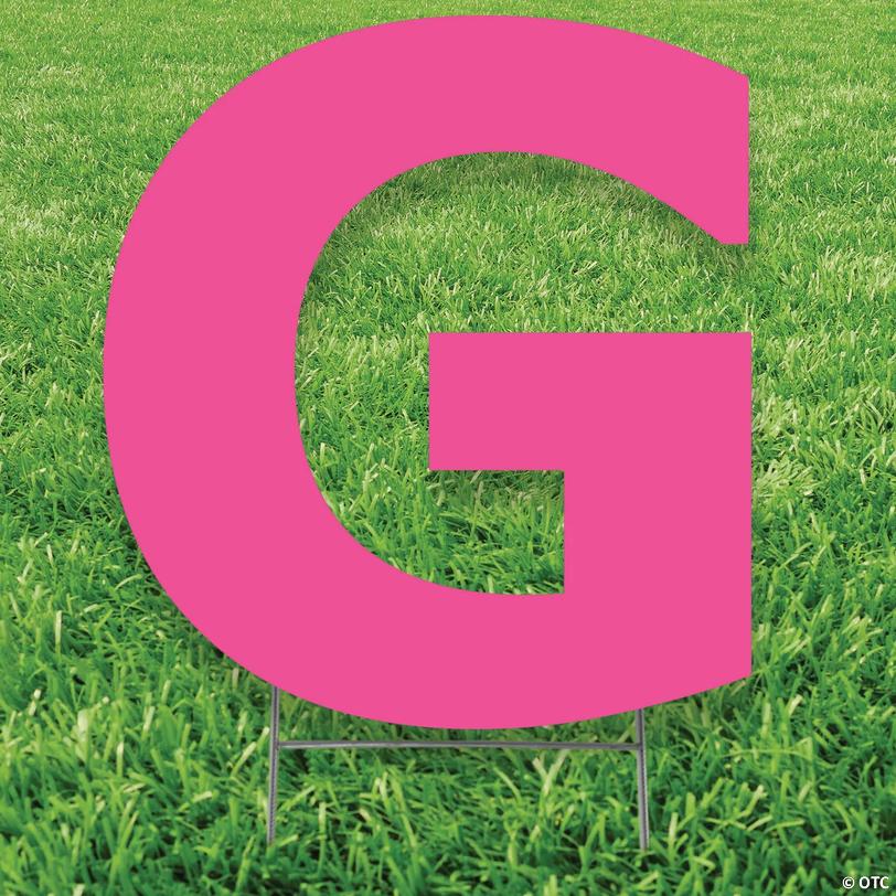 20" x 20" Pink Letter G Yard Sign Image