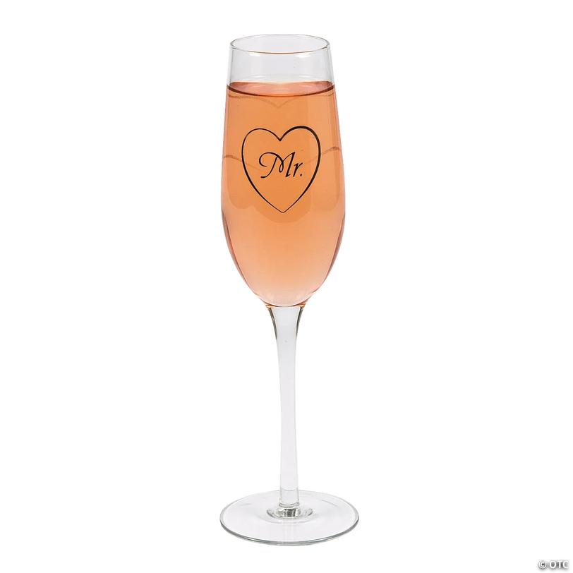 Mr. Heart Wedding Toasting Glass Champagne Flute Image
