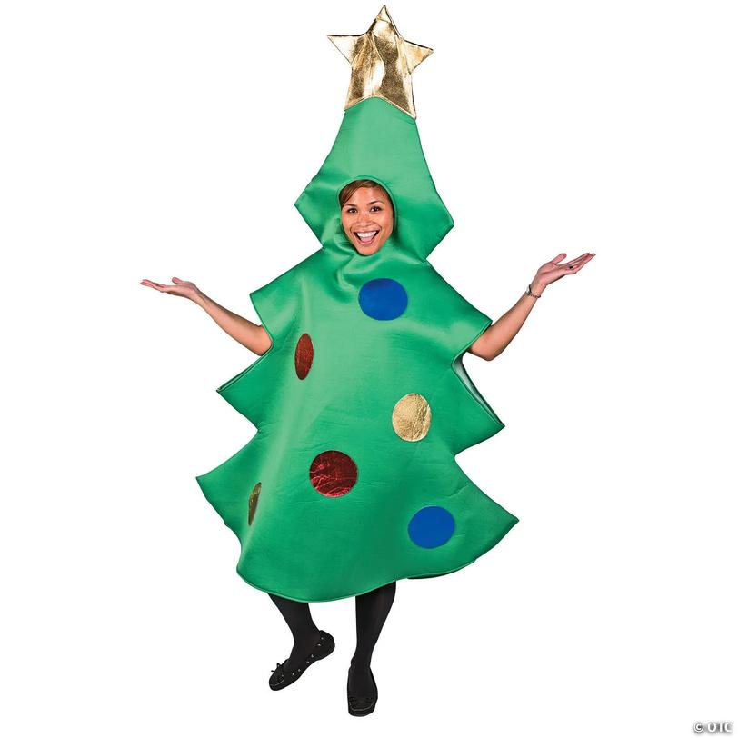 Adults Decorated Green Christmas Tree Costume - One Size Image