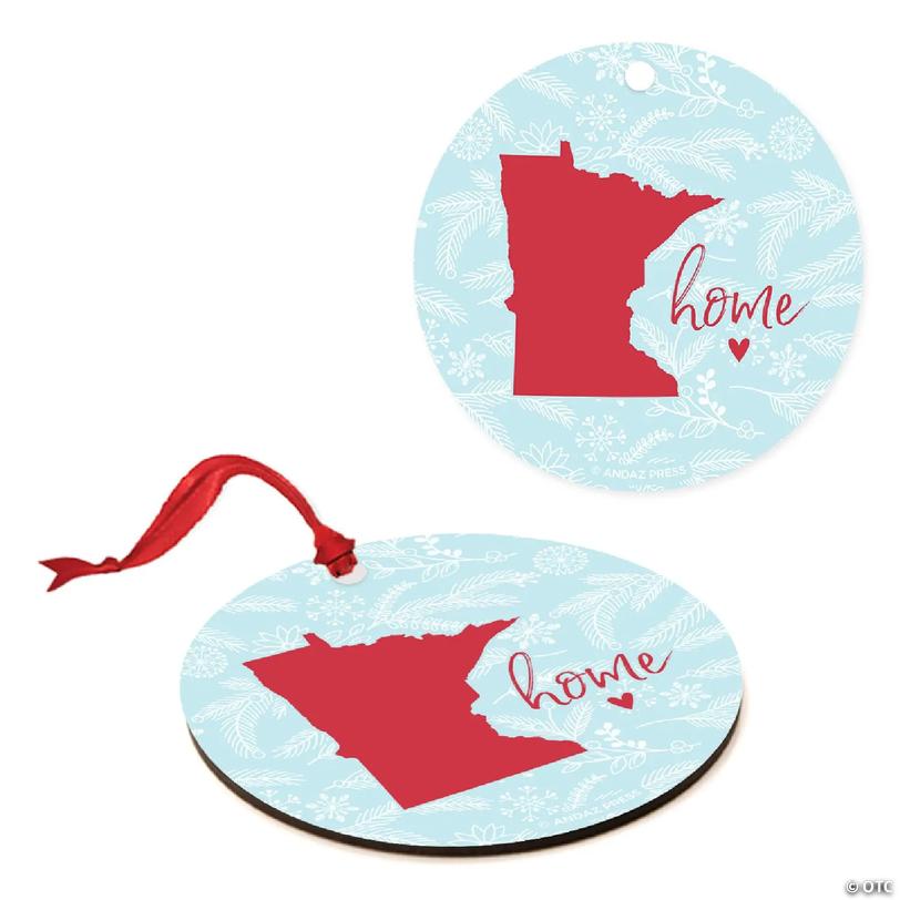 MDF Ornament Minnesota Home Blue/Red | Oriental Trading