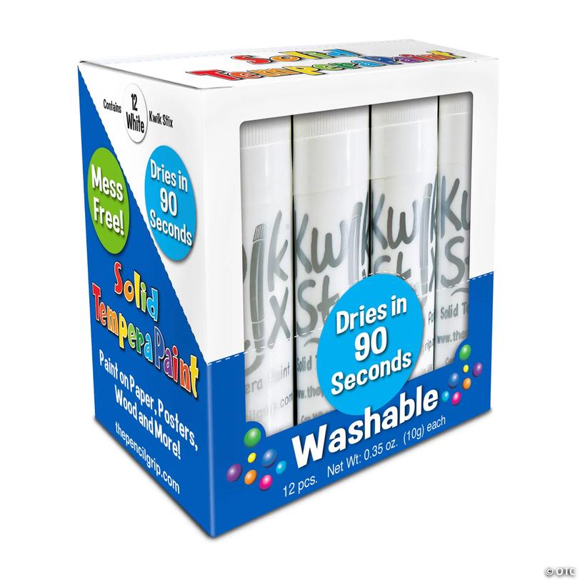 Kwik StiProper Solid Tempera Paint Sticks, Single Color Pack, White ...