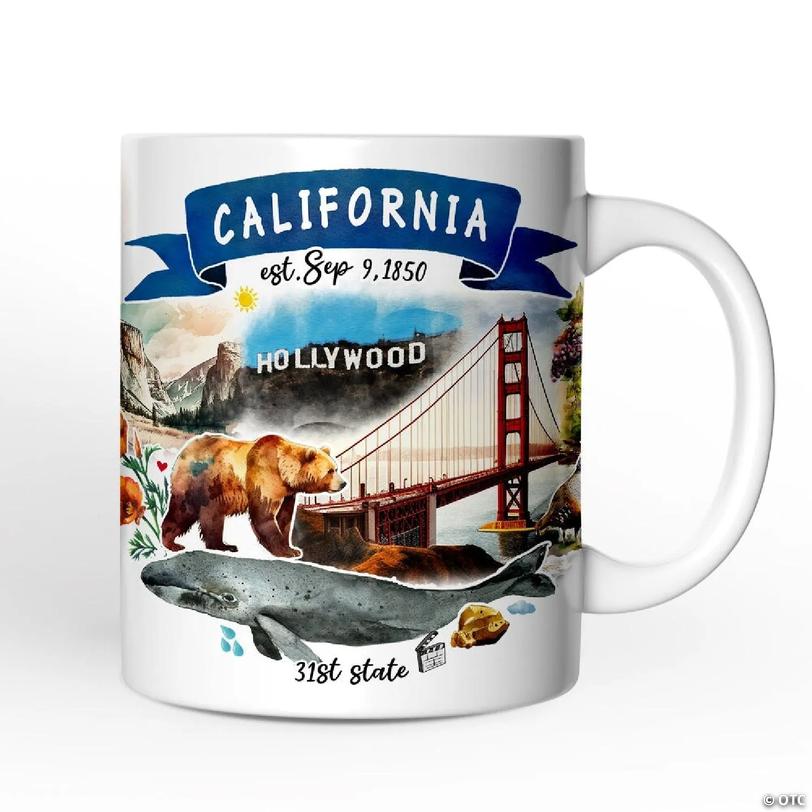 Artistic California State Themes and Landmarks Mug | Oriental Trading