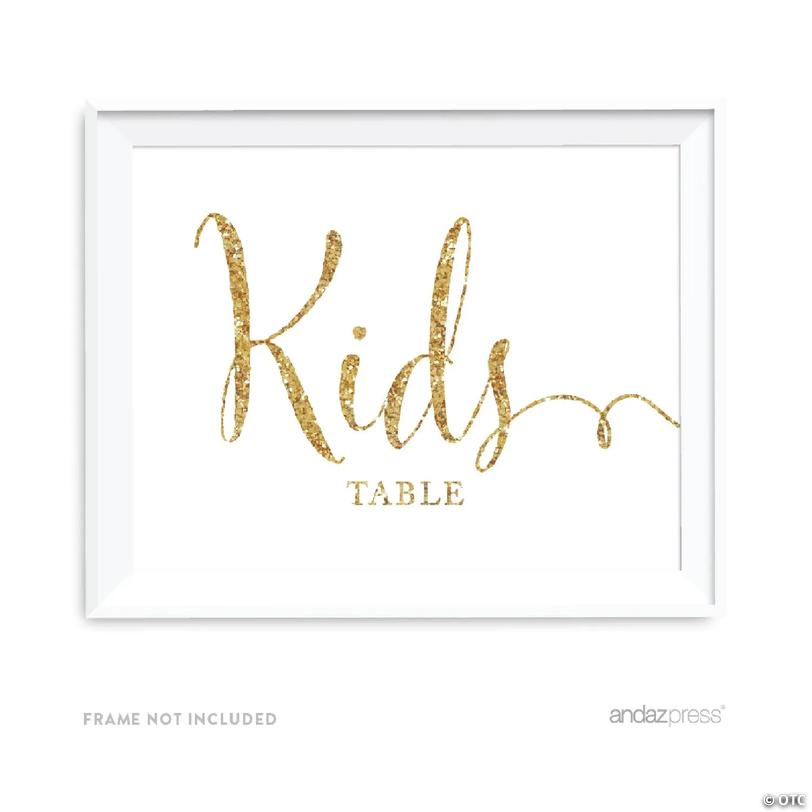 Gold Glitter Kids Table Sign 8.5x11IN | Oriental Trading