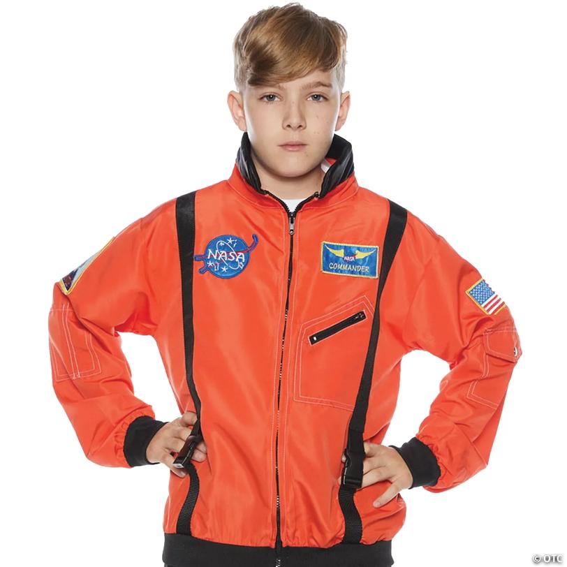 Kids Orange Astronaut Jacket Halloween Costume - Small 6-8 Image