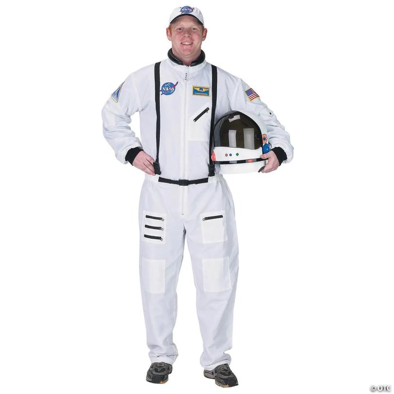 Men's White Suit Astronaut Costume - Large Image