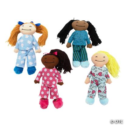 Slumber Party Stuffed Yarn Hair Dolls - 4 Pc. | Oriental Trading