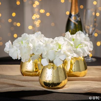 Round Gold Mercury Bud Vases