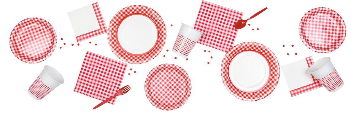 Red Gingham Party Supplies