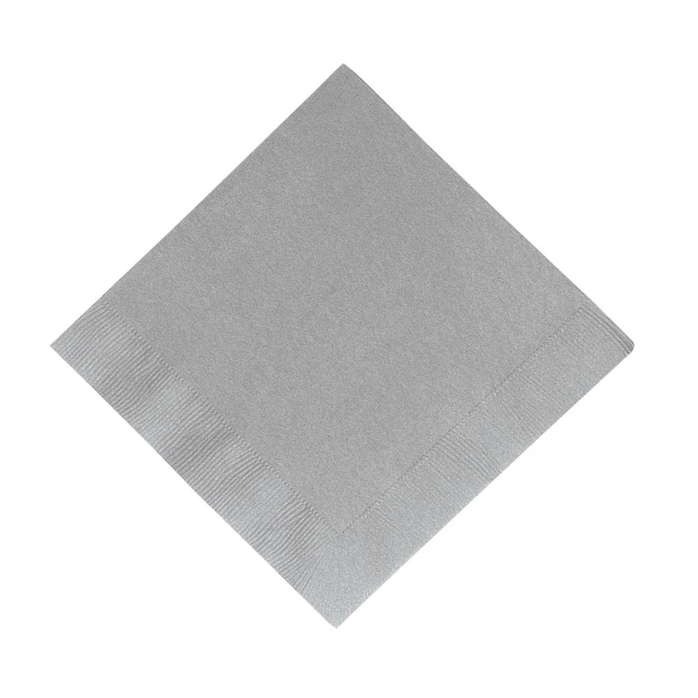 50 Pc 65 Bulk Metallic Silver Luncheon Napkins