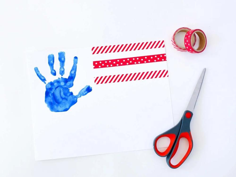 Handprint American Flag Craft step 3