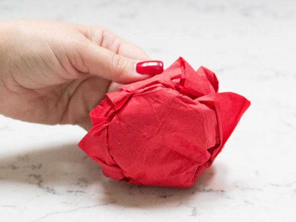 Lotus Flower Origami Folded Dinner Napkins step 5