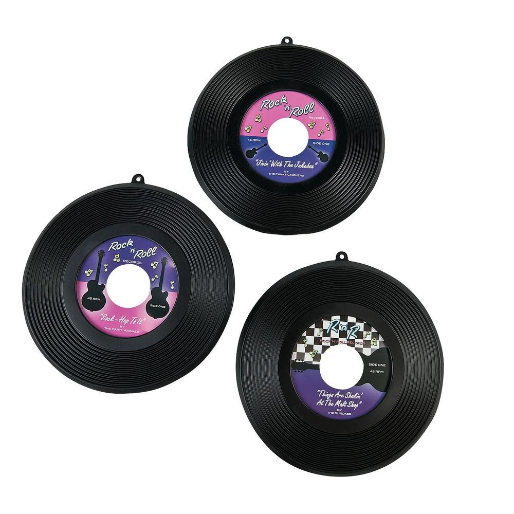 6 Pc 9 Hanging Record Decorations