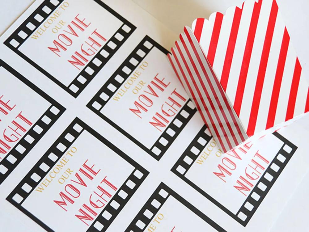 DIY Movie Tickets and Treat Holders step 1