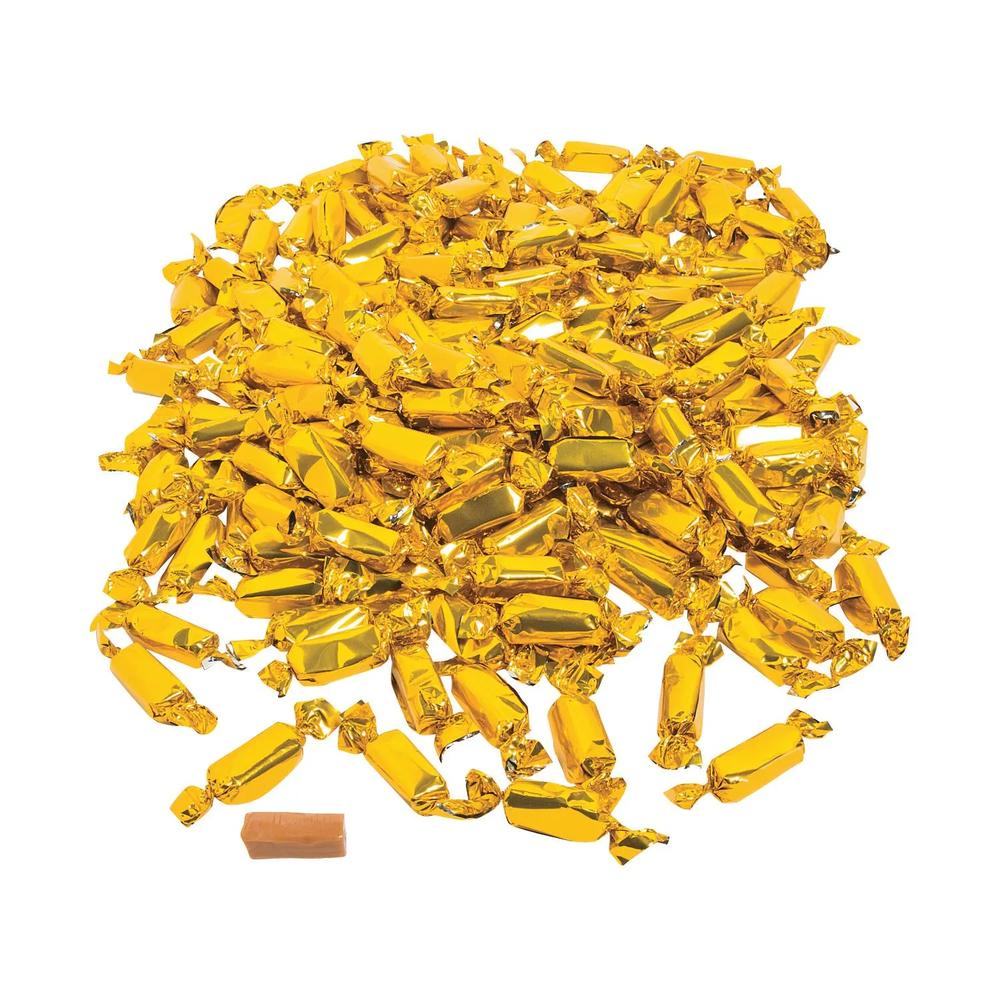 189 Pc 2 lbs Gold FoilWrapped Caramels