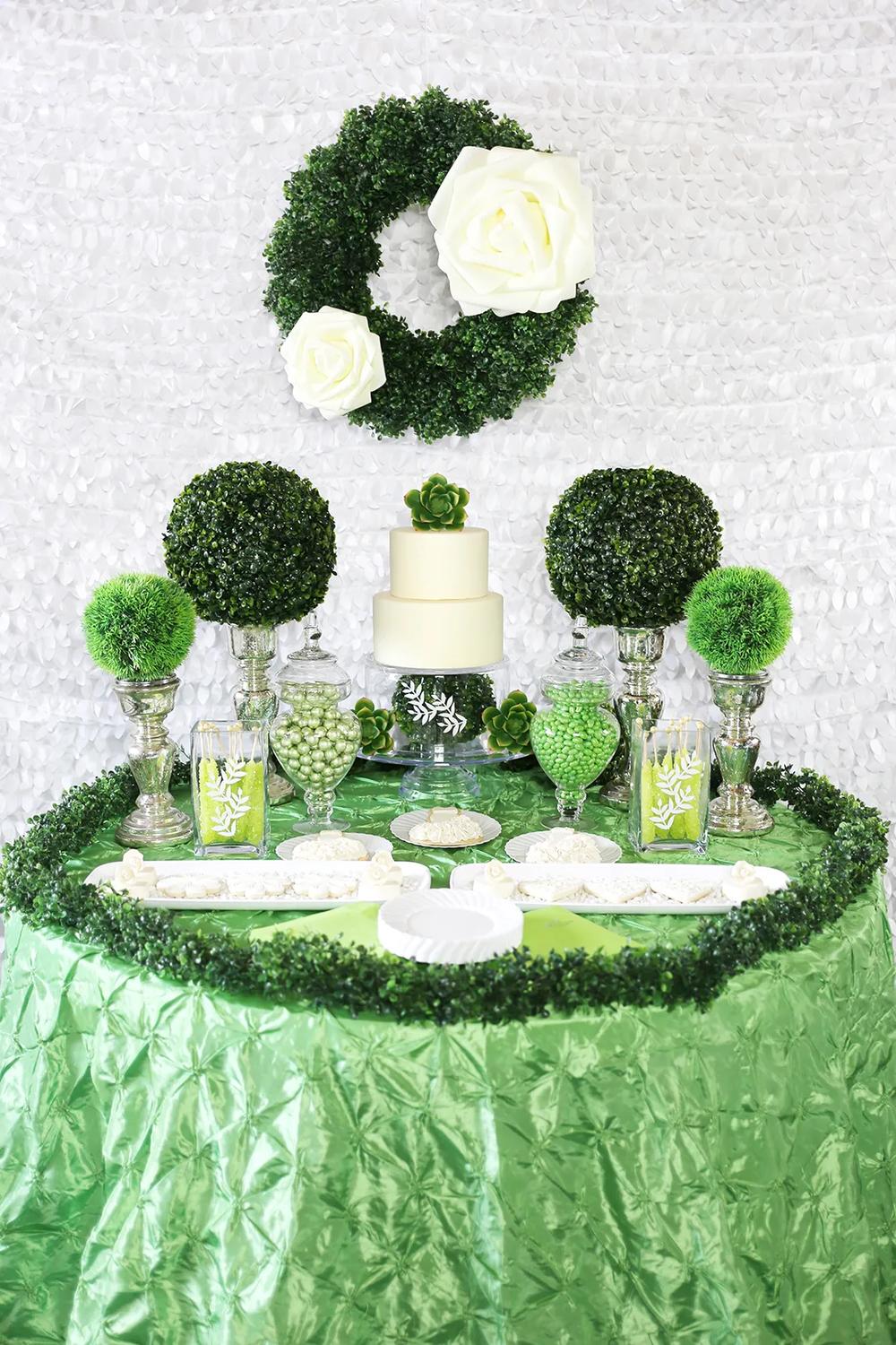 Pantone Color of the Year Greenery Wedding Dessert Table 2