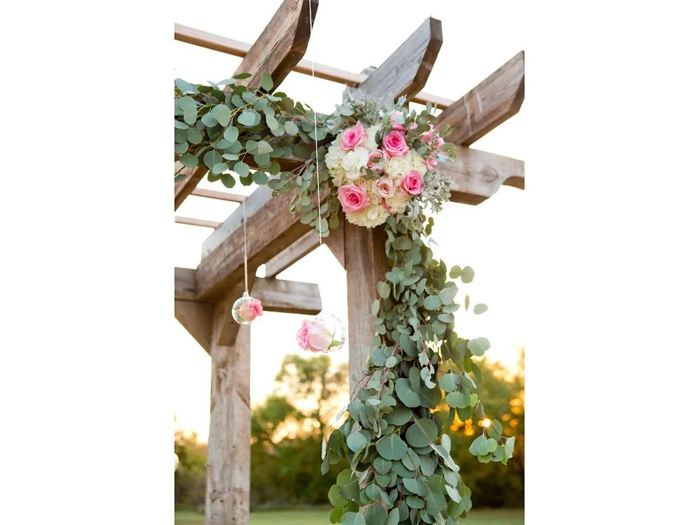 DIY Floral Wedding Pergola and DIY Eucalyptus Garland step 4