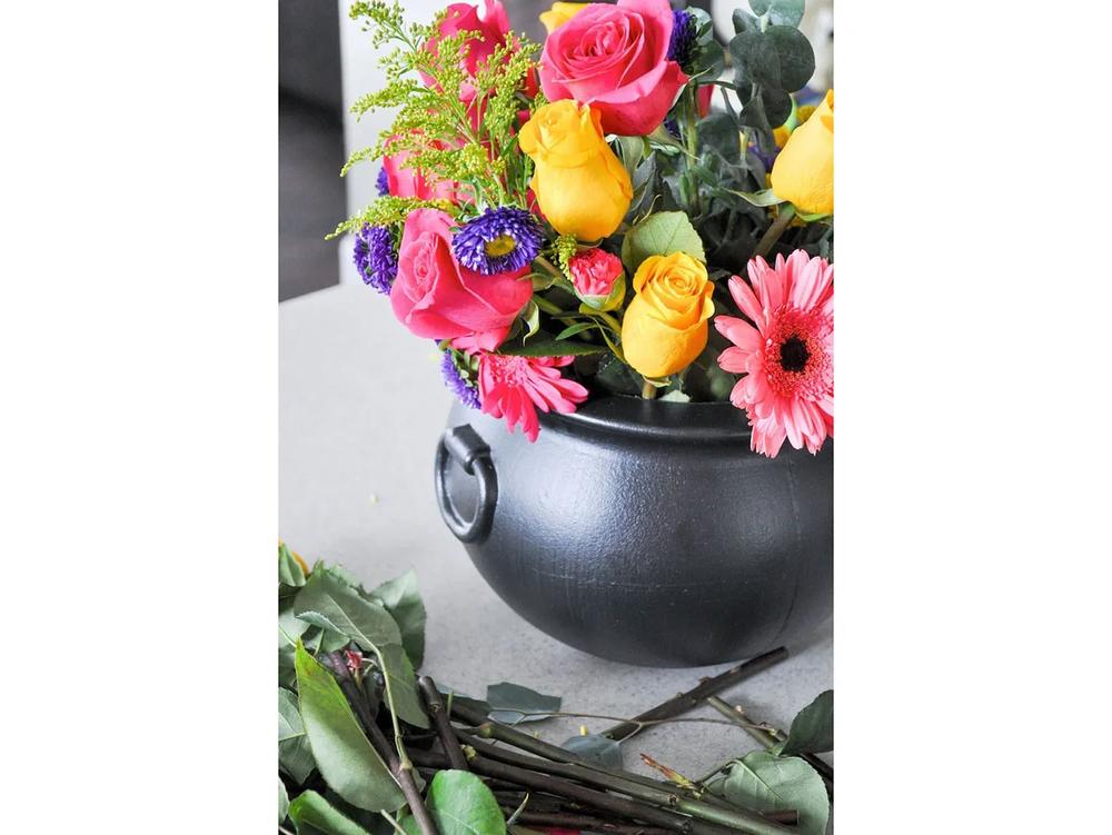 Day of the Dead DIY Floral Centerpiece step 4 part 1
