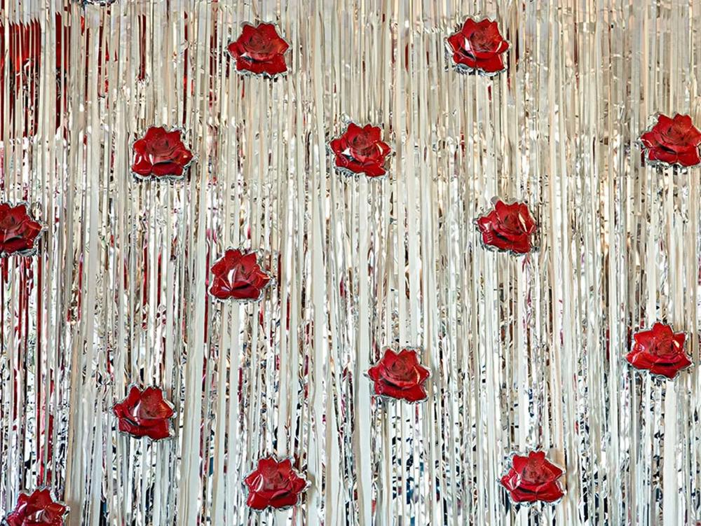 DIY Metallic Mylar Rose Wall Decor step 4 part 1