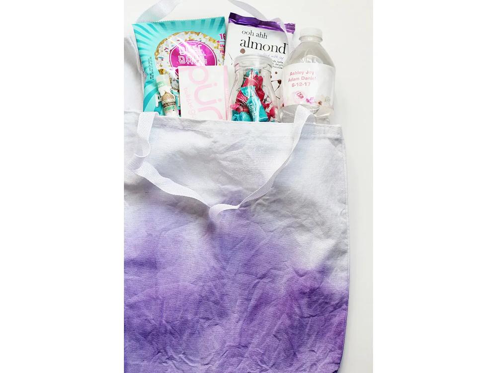 Dip-Dyed Watercolor Wedding Welcome Bags step 6