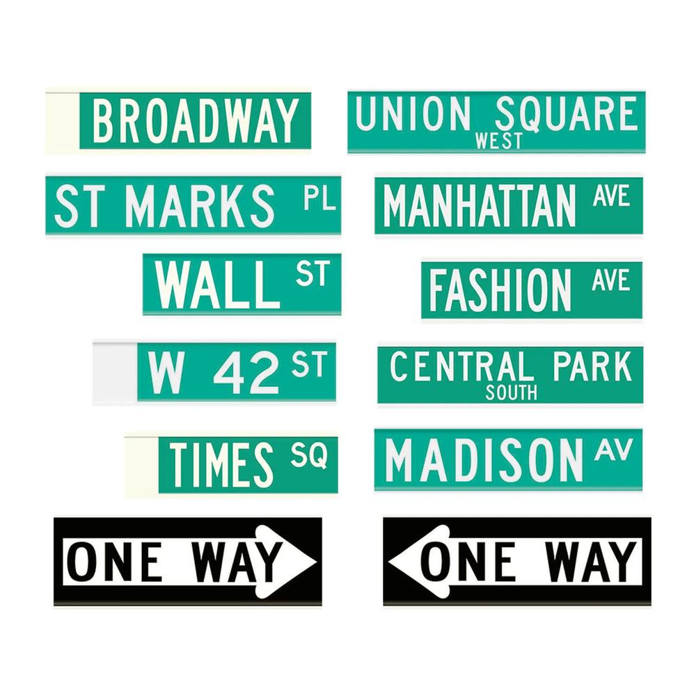 12 Pc New York City Street Sign Cutouts 20  30